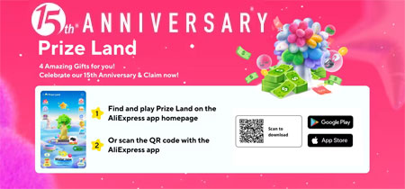 Prize Land AliExpress 15th Anniversary Sale
